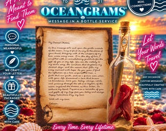 Handwritten Message in a Bottle | A Personalized Letter Meant to Find You | Luxury Keepsake Gift