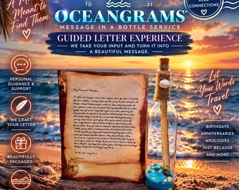 Luxury Handwritten Letter for Him | Personalized Message in a Bottle | Gift for Husband, Boyfriend, Son or Dad | Romantic Keepsake Gift