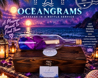 Luxury Moonlit Love Letter Experience | Personalized Message in a Bottle | Handwritten Letter | Writing Assistance | Custom Gift