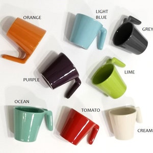 Stoneware handle mug in eight colours, medium size / Mix&match with dotted plates / Colour mug / Everyday home use / Gift essential image 4