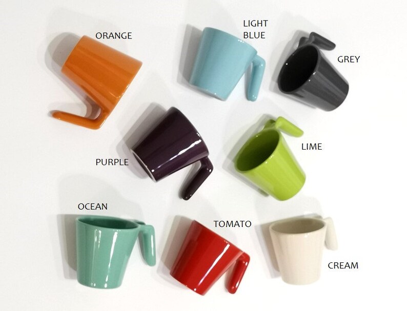 Stoneware handle mug in eight colours, medium size / Mix&match with dotted plates / Colour mug / Everyday home use / Gift essential image 4