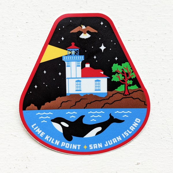 Lime Kiln Point San Juan Island Lighthouse Orca Whale Sticker