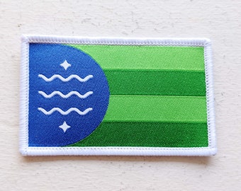 Naszywka z flagą Bellingham – tkana naszywka do prasowania na plecak, kurtkę lub sprzęt kempingowy