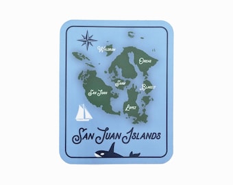San Juan Islands Map Sticker