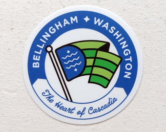 Waving Bellingham Flag Sticker