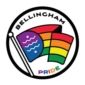 Bellingham Pride Flag Waving Sticker