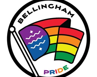 Bellingham Pride Flag Waving Sticker