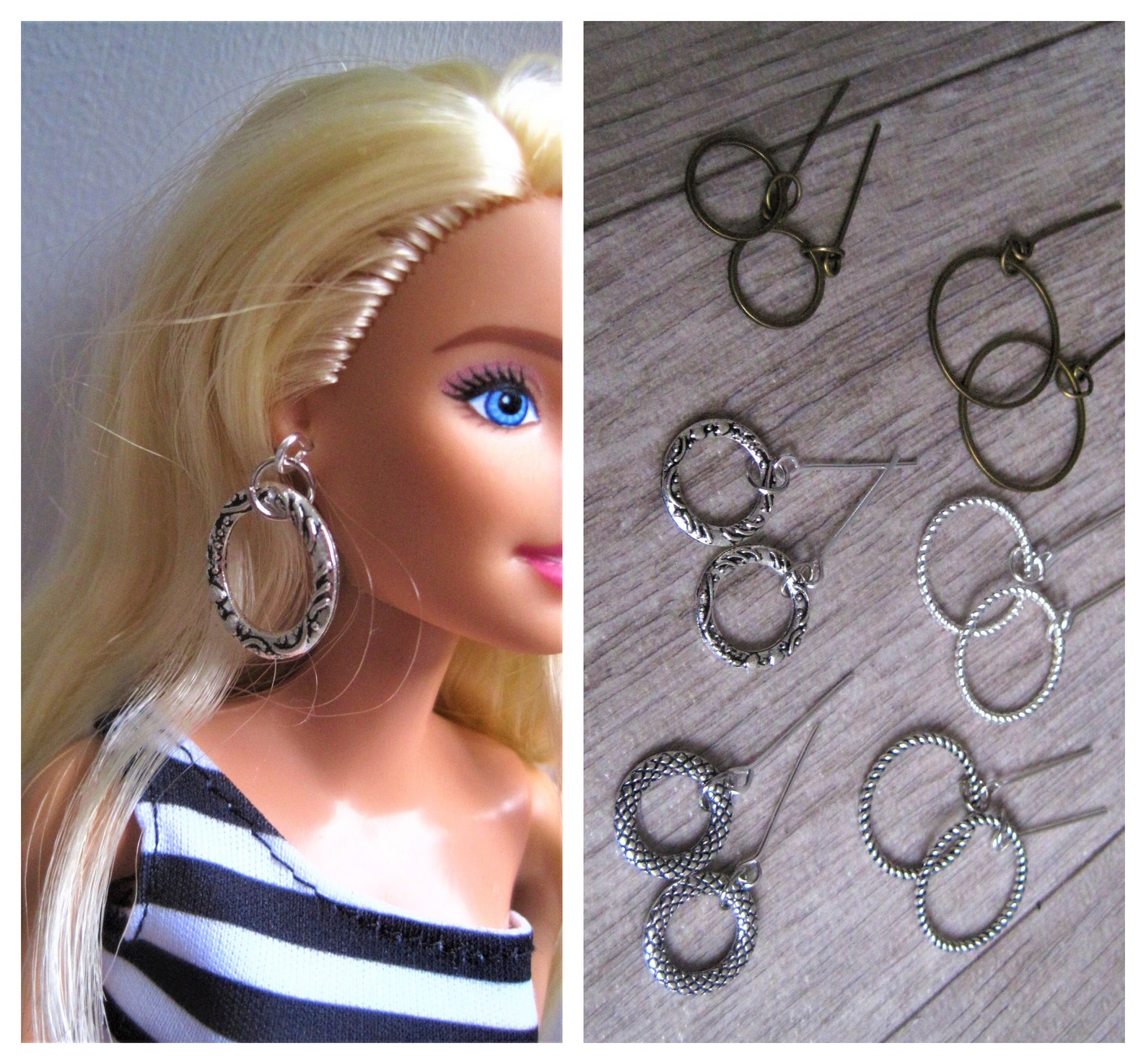 Barbie Earrings Hoop Earrings for Barbie Fashion Dolls | Etsy