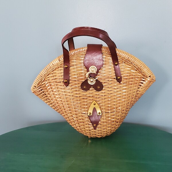 1950s/1960s MCM Faux Wicker Gorgeous Handbag