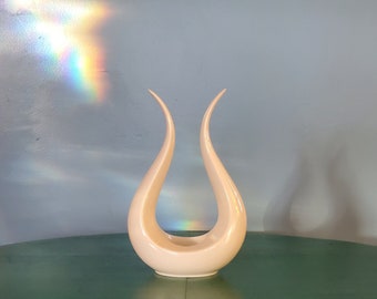 Mid-Century Candle Holder Lenox Lyre Collection Porcelain Candlestick Holder Mid-Century Modern Décor