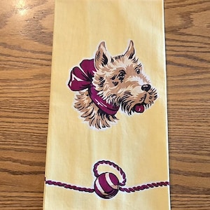 1940s SCOTTIE SCOTTISH TERRIER Dish Towel Kitchen Towel