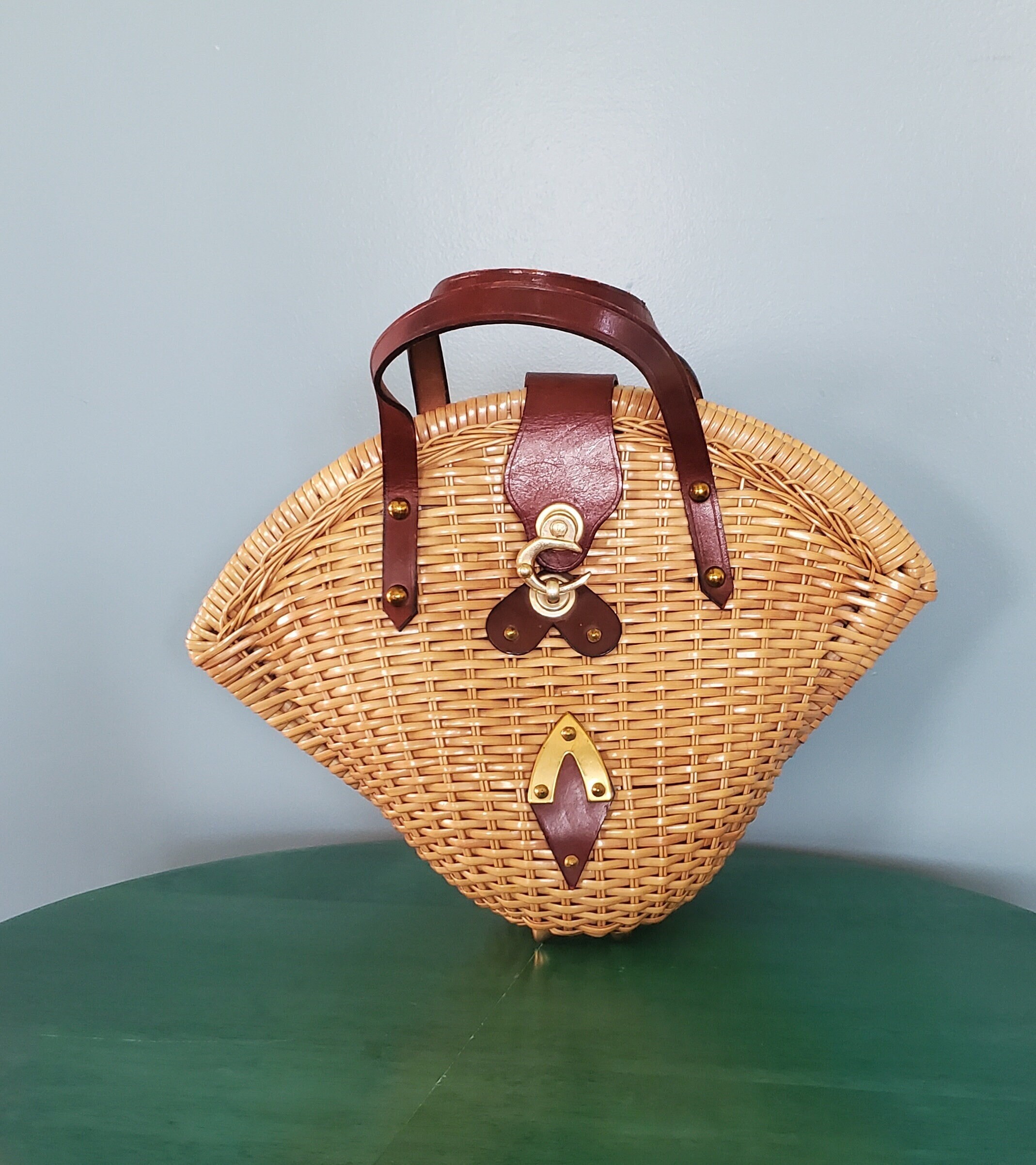 1950s Wicker Handbag