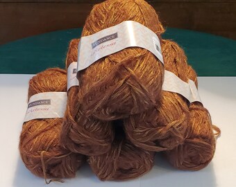 Sundance Artessa Bulky Brushed and Metallic Yarn 6 Skeins Color: Brown