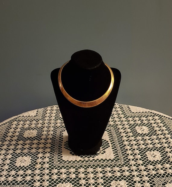 Vintage MONET Gold Serpentine Omega Necklace