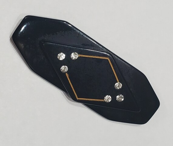 Art Deco Bakelite and Rhinestone Brooch - image 4