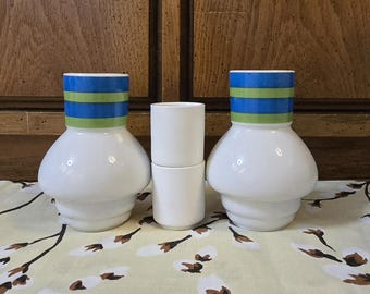 Two Sets of Vintage Mid-Century Modern Sake Sets Price Listed is for One Set