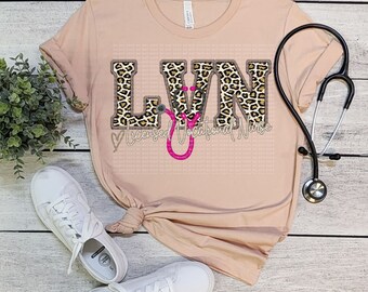 LVN Glitter Leopard Faux Embroidery - PNG File- Digital Download