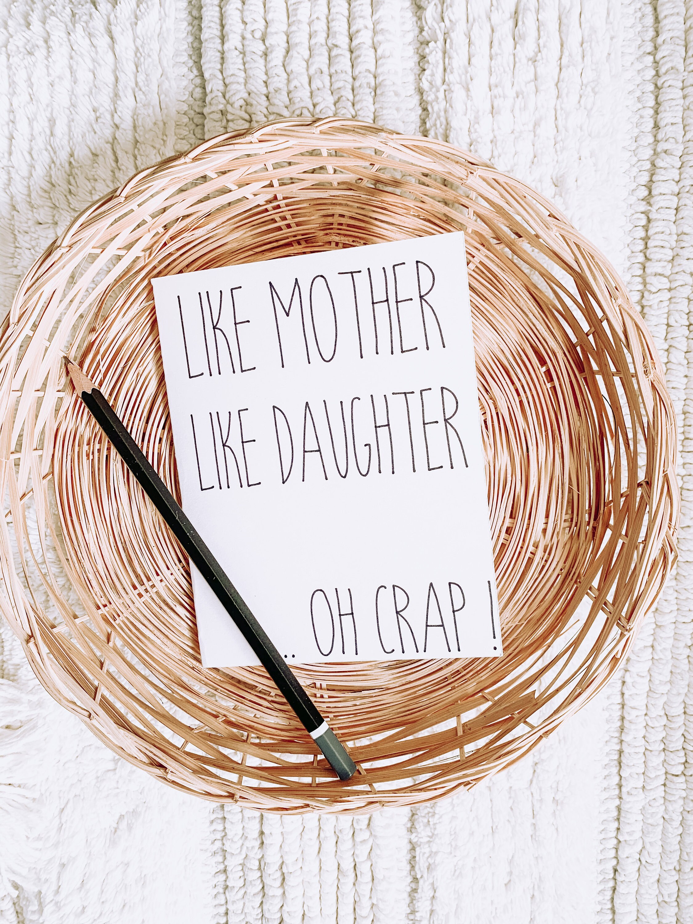 Like Mother Like Daughter Oh Crap Card Funny Mothers Day Etsy UK