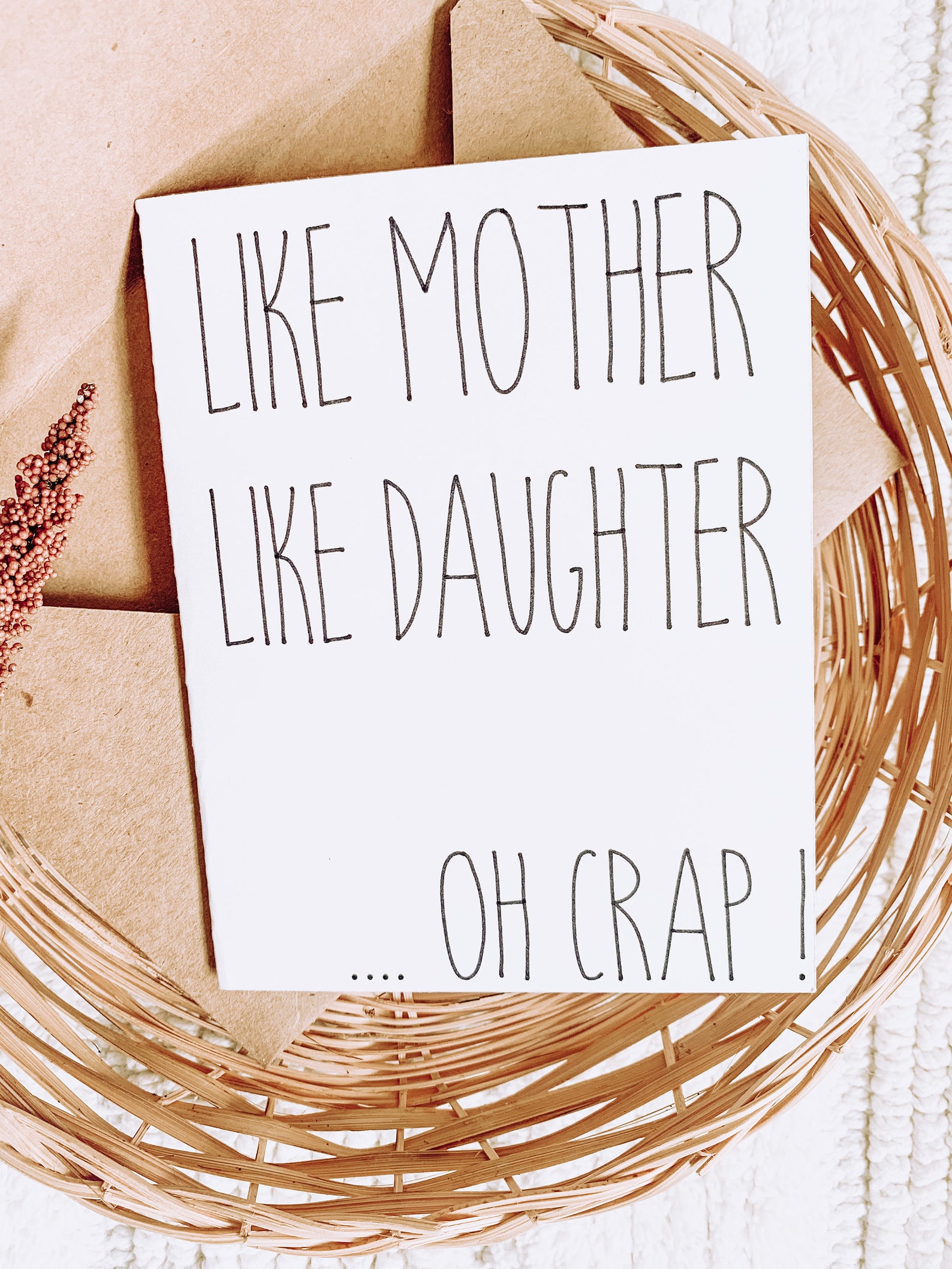 Like Mother Like Daughter Oh Crap Card Funny Mothers Day Etsy UK