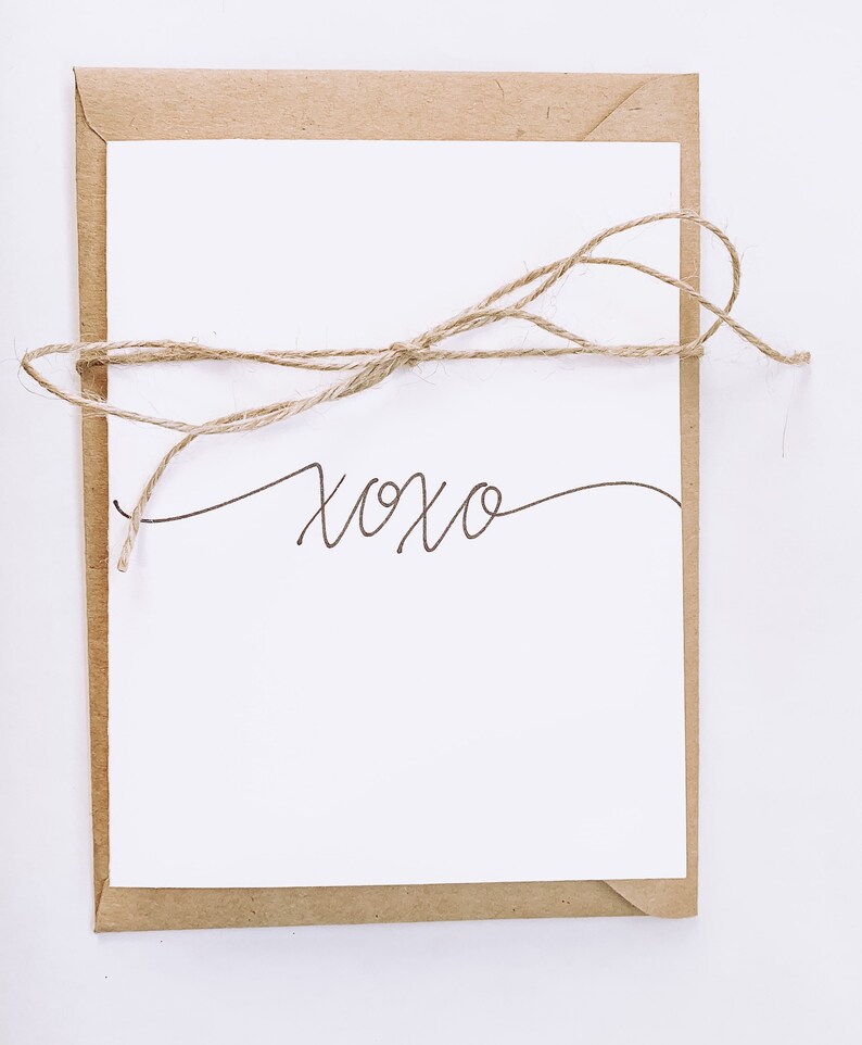 xoxo Valentine's Day card, simple Valentine's Day card, minimalist valentines day card