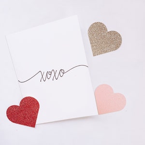 xoxo Valentine's Day card, simple Valentine's Day card, minimalist valentines day card