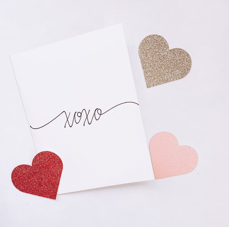 xoxo Valentine's Day card, simple Valentine's Day card, minimalist valentines day card