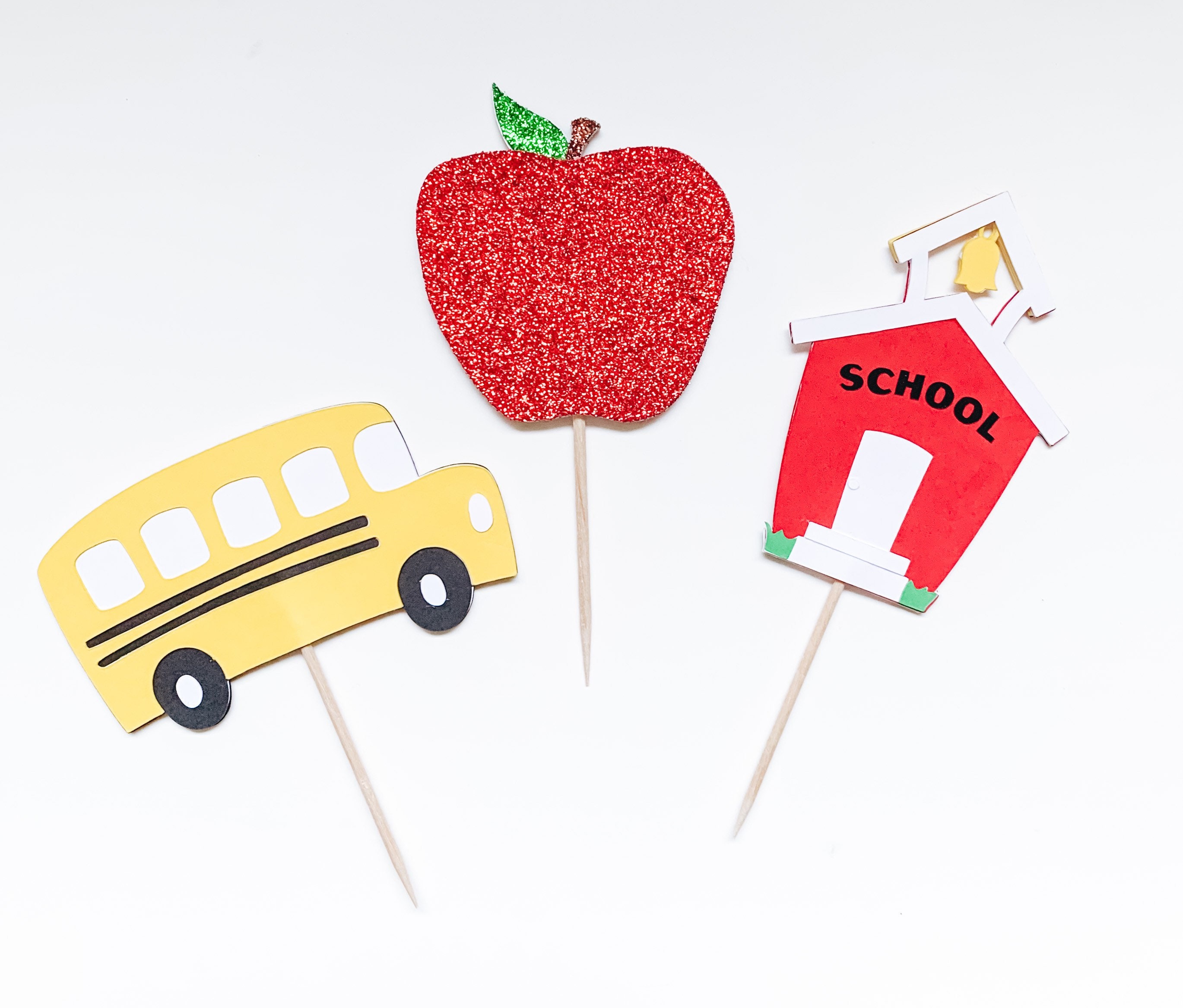Back to School Cupcake Toppers School Cupcake Toppers School - Etsy