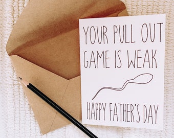 Your Pull Out Game is Weak Dad-to-Be Card Gift New Dad Card from Wife First Fathers Day Card