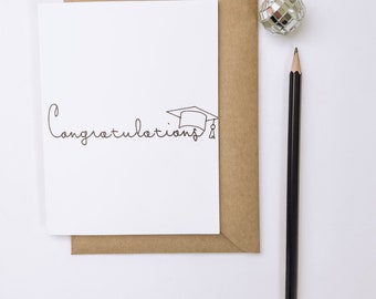 Congratulations greeting card, graduation greeting card, minimalist graduation card, minimalist congratulations card, simple graduation card