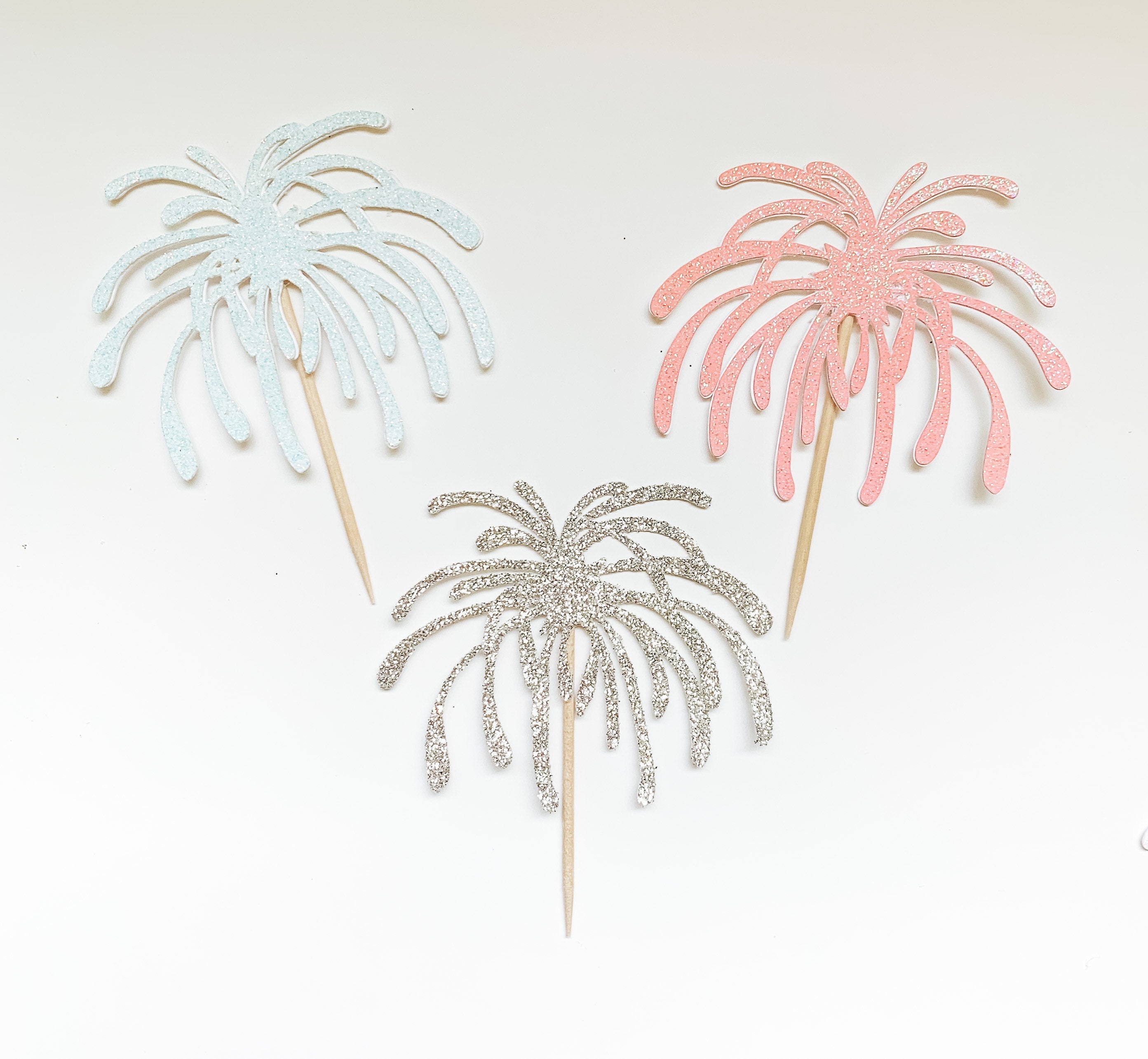 Firework Cupcake Toppers Gender Reveal Fireworks Cupcake Etsy