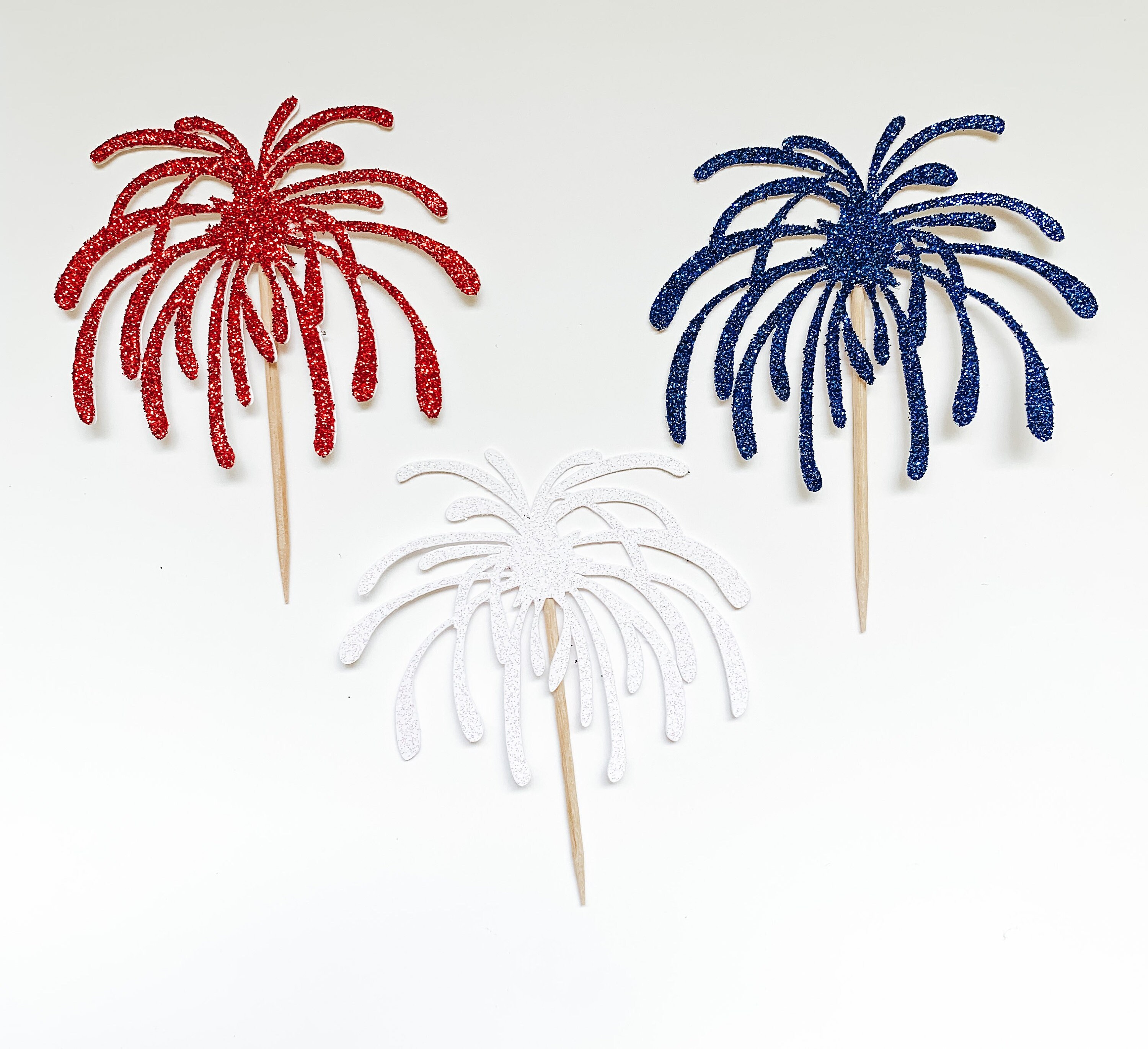 Firework Cupcake Toppers Gender Reveal Fireworks Cupcake Etsy