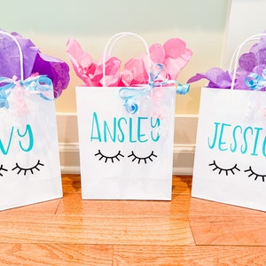 slumber party favors, sleepover party, slumber party favor bags, personalized slumber party favor bags, sleepover party favors