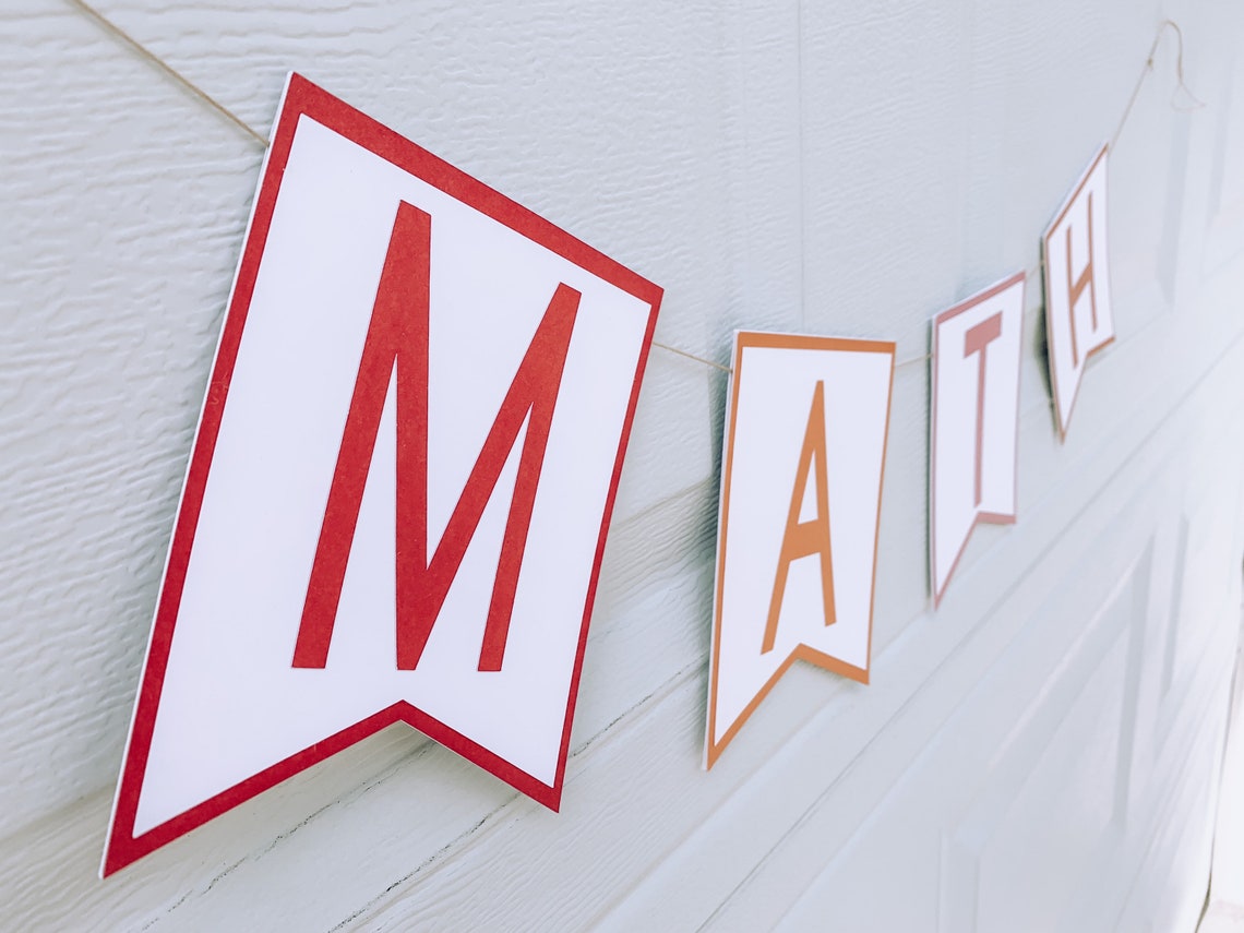 Math Classroom Banner Math Banner for School Teacher Math Etsy