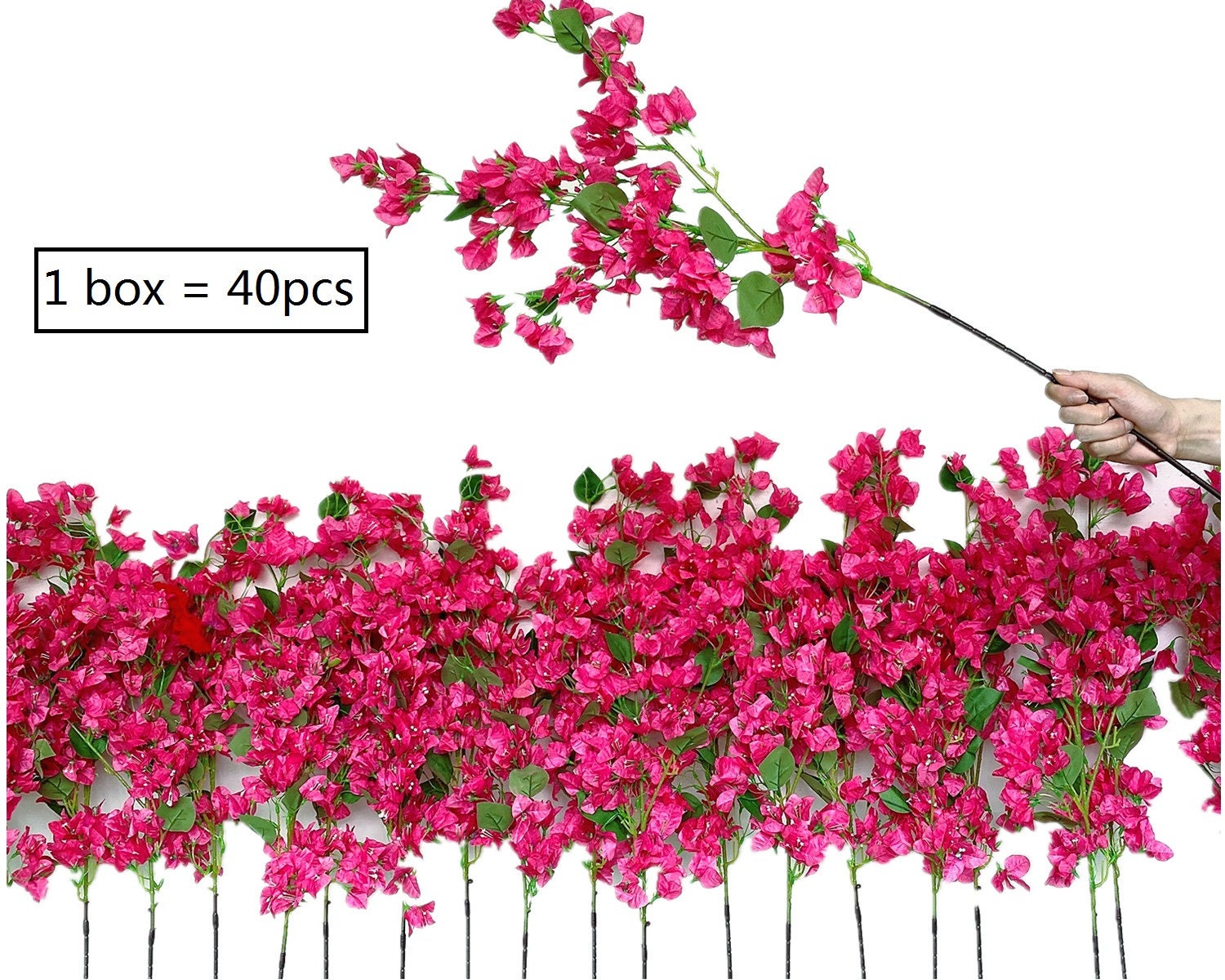 RWUDV Artificial Flowers Silk Bougainvillea Branches Faux Bougainvillea  Floral Stems Long Floral Stems Plant Branches for Wedding Home Centerpieces