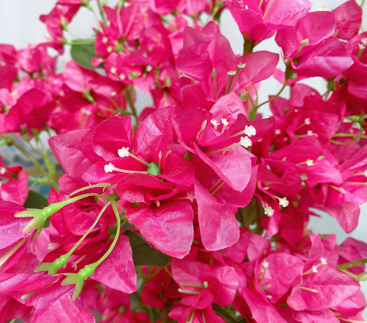Pack of 4 Hot Pink Artificial Flowers Silk Bougainvillea Etsy
