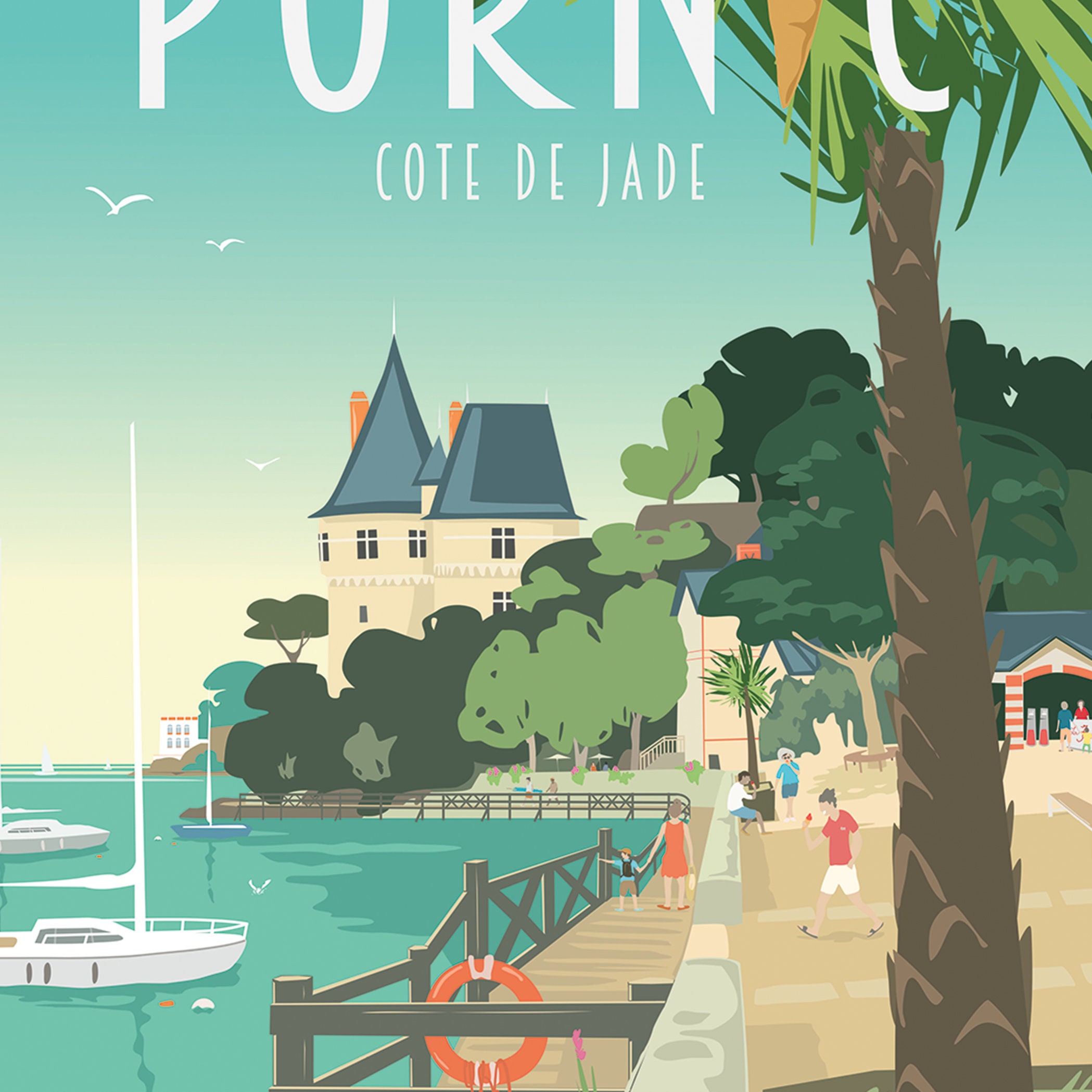 illustration-pornic-affiche-pornic-illustration-paysage-france