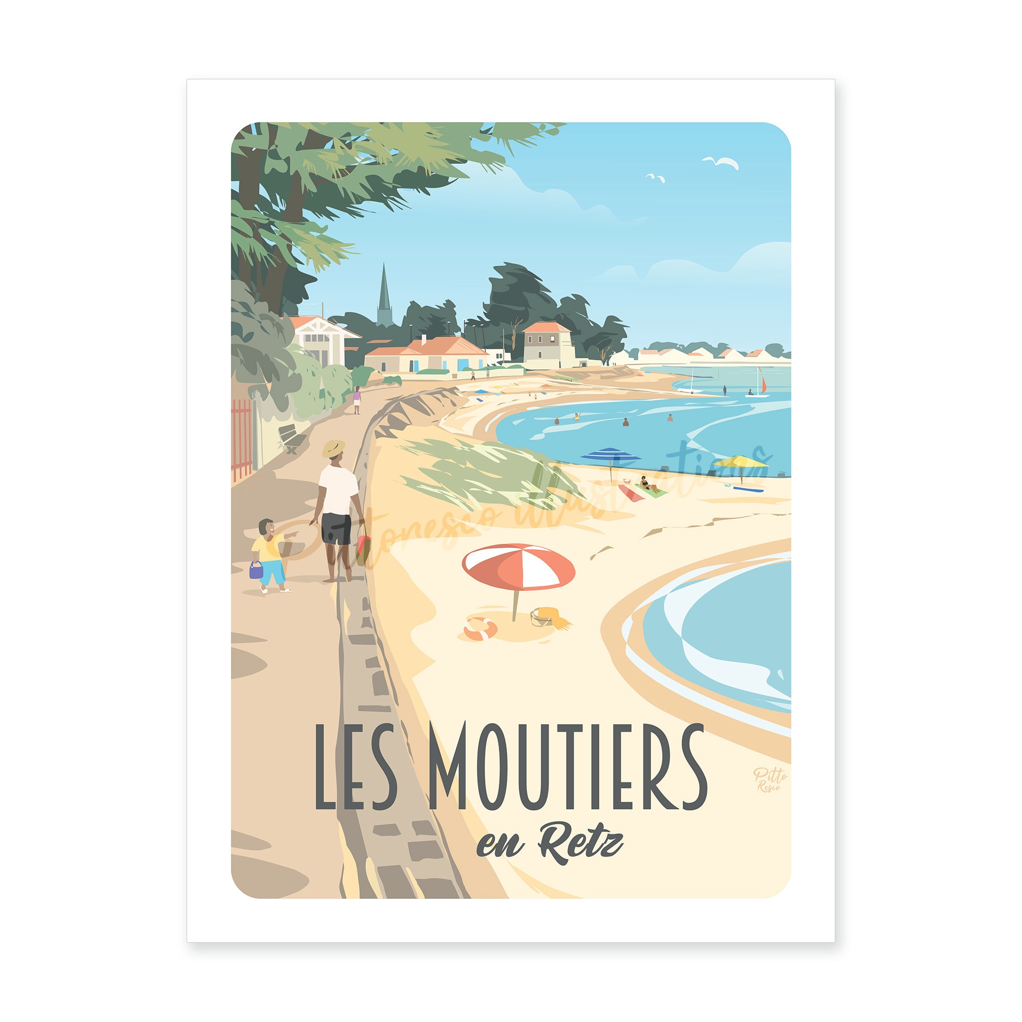 Retro Day La Bernerie En Retz 2022 Illustration Les Moutiers En Retz Le Pré Vincent Poster - Etsy Canada