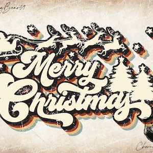 Joyeux Noël PNG, vintage Joyeux Noël PNG Téléchargements de dessins et modèles des années 70 Joyeux Noël à télécharger