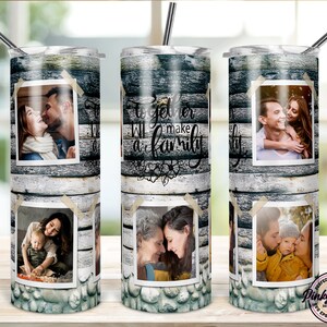 Rahmen Fotorahmen Tumbler, Holzmaserung, Familie Definition Zitat, Blumenbecher, Png Sublimation 20 Unzen Skinny, Nahtlos Verjüngt Gerade