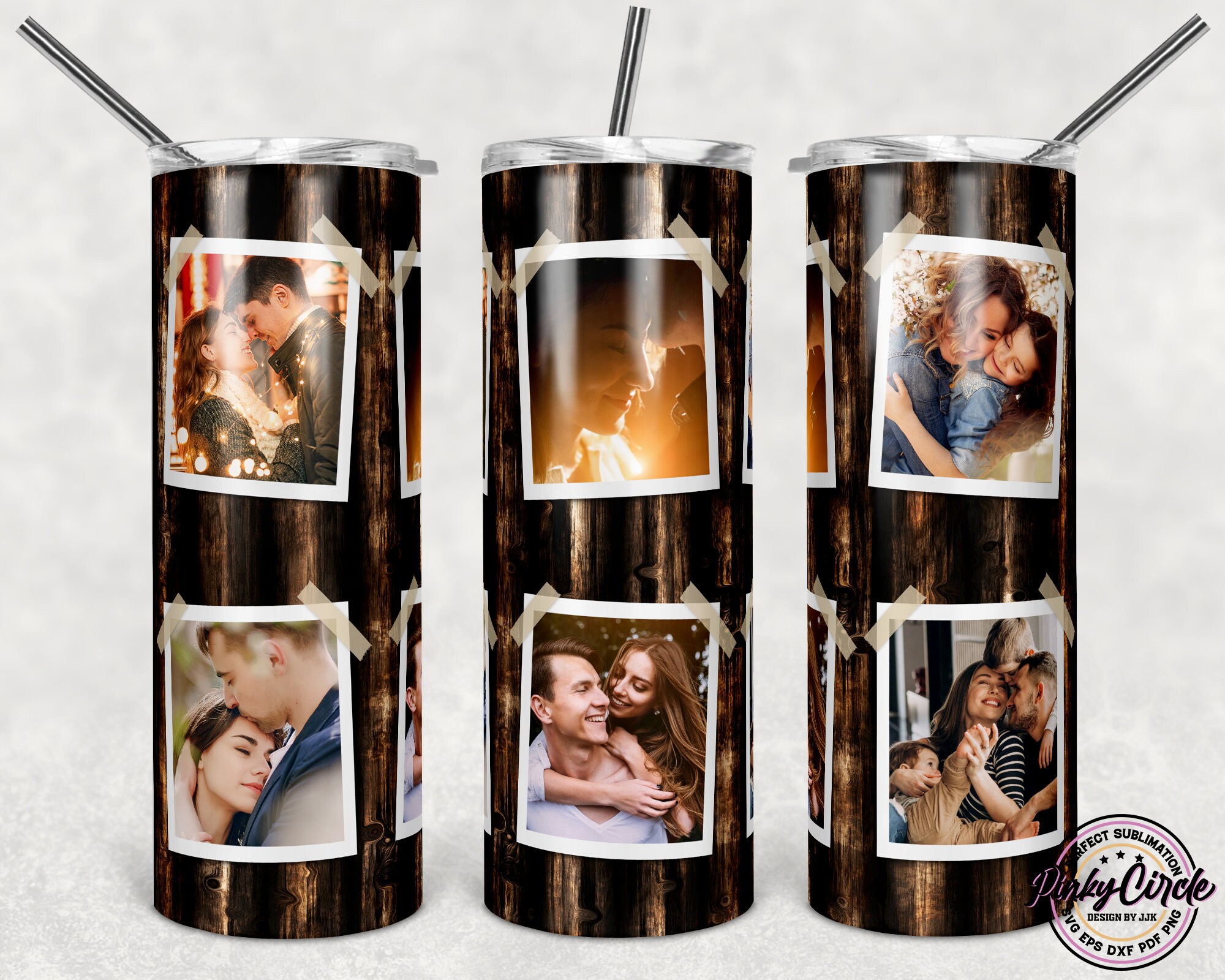 Rustic Wood Grain Photo Frame 20oz Skinny Tapered and Etsy