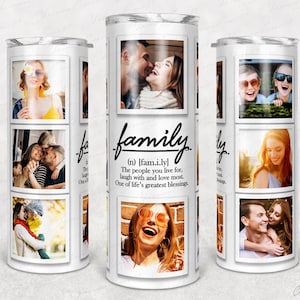 8 Foto Collage Tumbler Wrap, Fotocollage 20 Unzen Skinny Tumbler Sublimation, 8 Foto Tumbler Wrap Vorlage, Holzrahmen Foto Tumbler Vorlage
