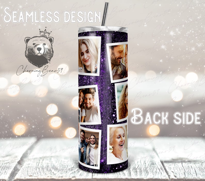 Frame Photo Tumbler Template Photo Collage 20oz Skinny Etsy