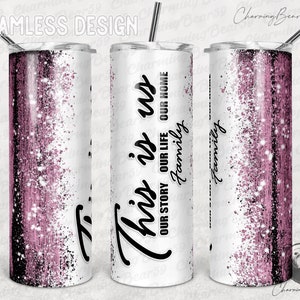 Holzmaserung, Familiendefinitionszitat, This is us Tumbler, Rahmen Fotorahmen Tumbler Png Sublimation 20oz Skinny, Nahtlos konisch gerade