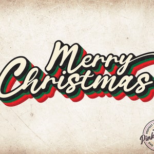 Merry Christmas PNG vintage sublimation Designs Downloads Style des années 70 Merry Christmas Download, Joyeux Noël PNG