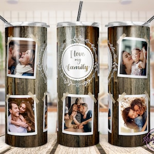 Familie Definition Zitat, Rahmen Fotorahmen Becher, Blumenbecher, Holzmaserung, Png Sublimation 20 Unzen Dünn, Nahtlos Verjüngt Gerade