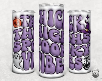 Bicchiere gonfiabile 3D per Halloween con cosce spesse e vibrazioni spettrali, PNG, bicchiere fantasma per Halloween 3D Puff da 20 once, bicchiere sottile