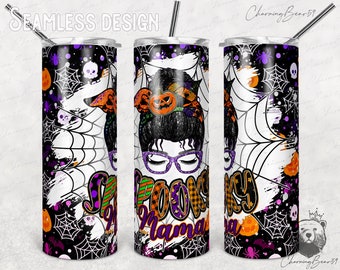Spooky Mama Tumbler PNG, Halloween tumbler png wrap, Halloween mom tumbler wrap, Spooky Mama png for Tumbler, Halloween Spooky Mama