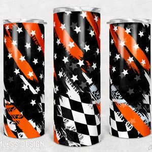 Summer Nights And Dirt Track Lights Png, Karierte Flagge, Racing Tumbler 20oz Skinny Sublimation, Schwarz Orange Glitzer Tumbler Wrap