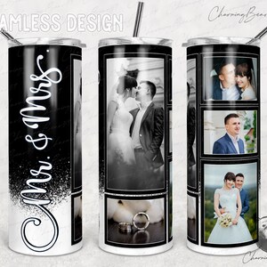 Pan i Pani Tumblers, Tumbler dla Pary, Pan i Pani Tumbler, 5 Photo Tumbler, Zdjęcie Rocznicy Ślubu, Zdjęcie Tumbler Sublimacja PNG