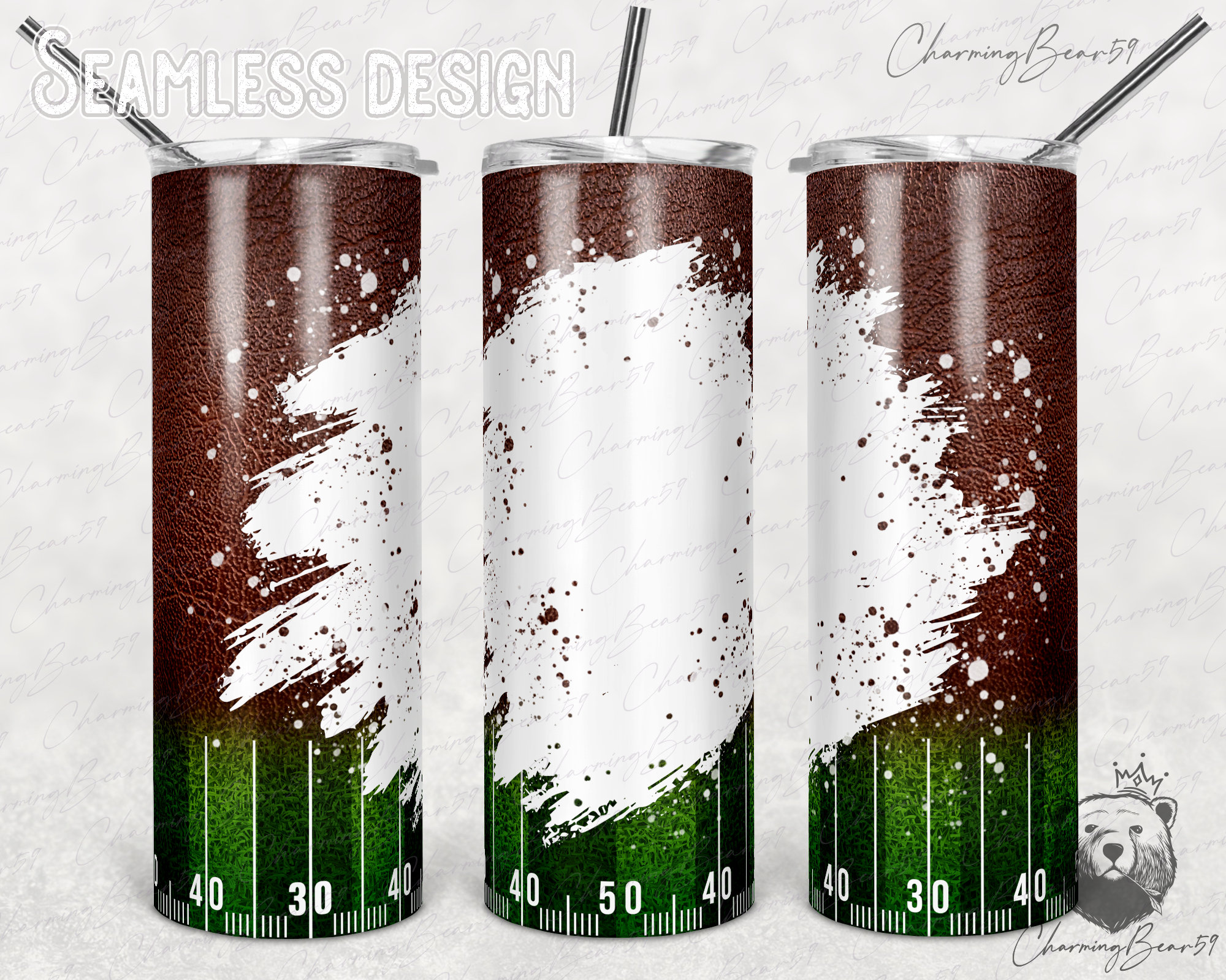 Football Mom Tumbler Sublimation Designfootball Field Tumbler Etsy